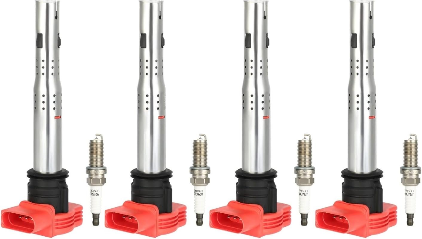 ECCPP UF529 Ignition Coils with Iridium Spark Plugs for VW GTI, Jetta,