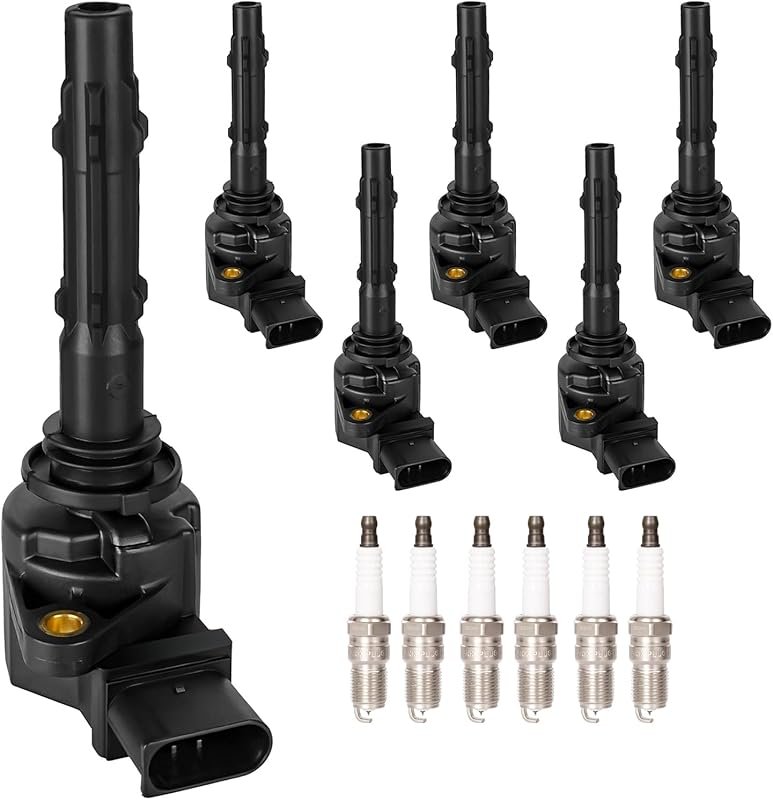UF535 Ignition Coil and Spark Plugs Set of 6 for Mercedes-Benz E350 ML