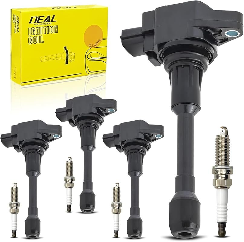High-Performance UF549 Ignition Coil Pack of 4 and Double Iridium Spar