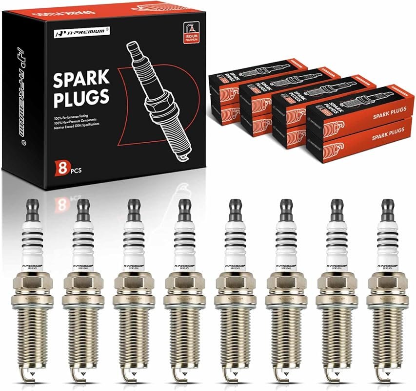 A-Premium 8-Pack Iridium Platinum Spark Plugs for Nissan Titan, Armada
