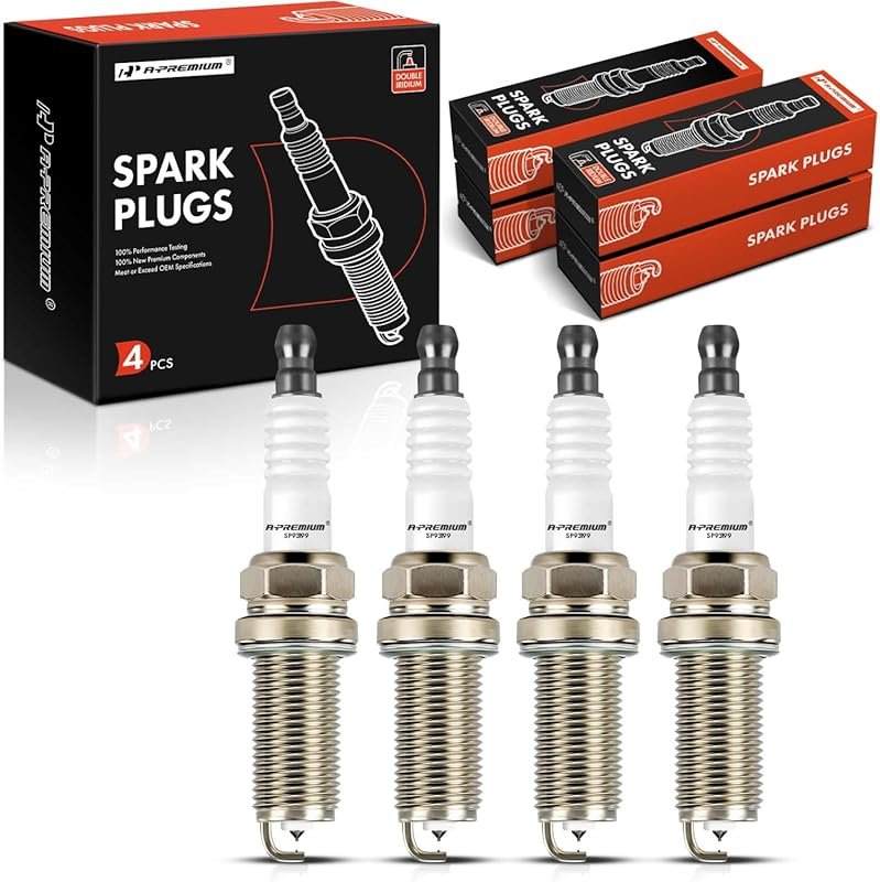 A-Premium Double Iridium Spark Plugs Pack of 4 for Hyundai Sonata & Ki