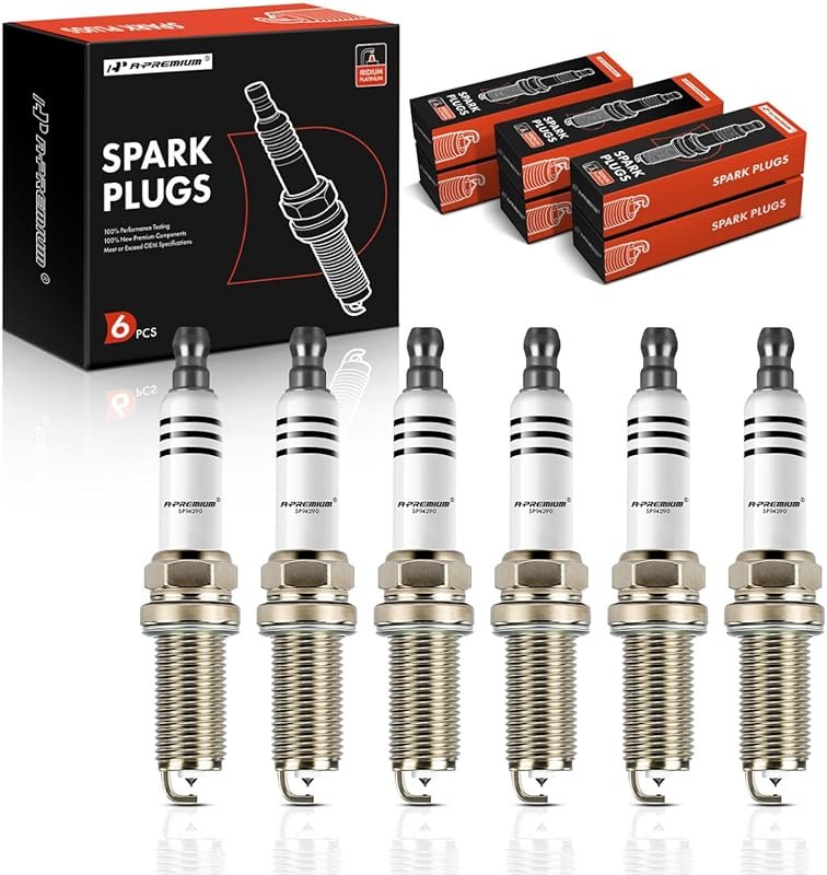 A-Premium Iridium Platinum Spark Plugs Pack of 6 Compatible with 2011-