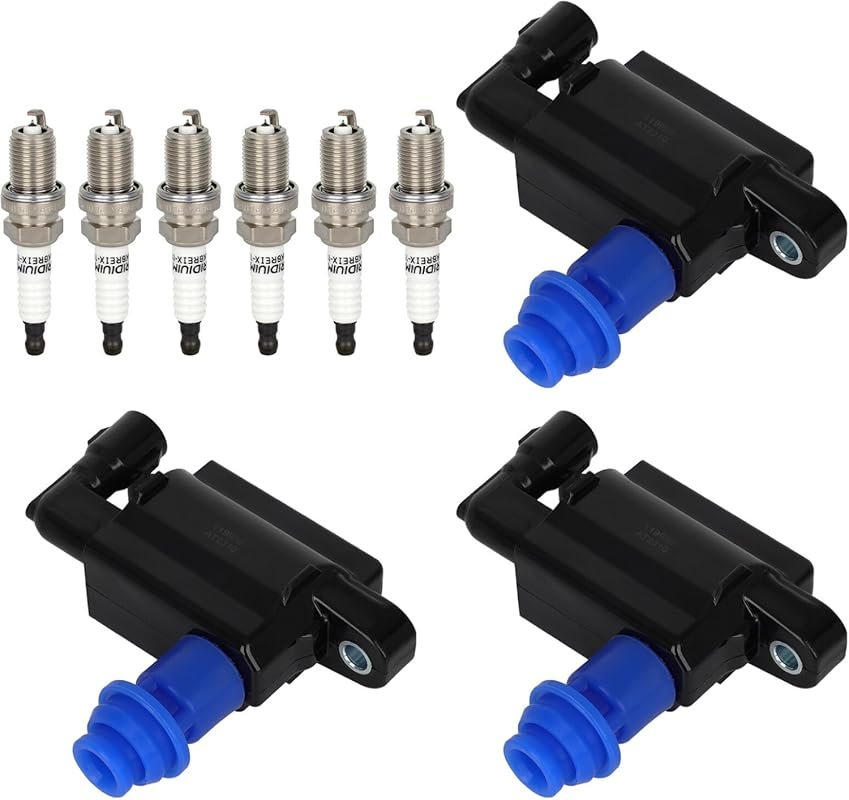 ECCPP 3 Ignition Coils and 6 Iridium Spark Plugs for Lexus GS300 IS300