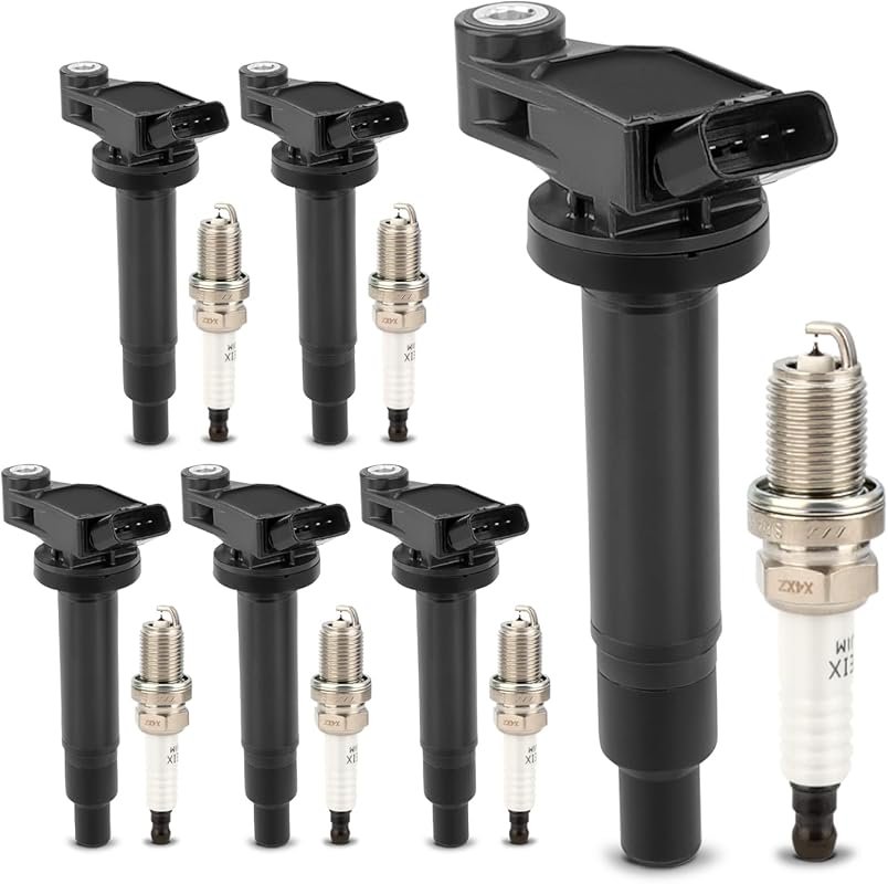 UF267 Ignition Coil and 4504 Double Iridium Spark Plug Set of 6 for 20