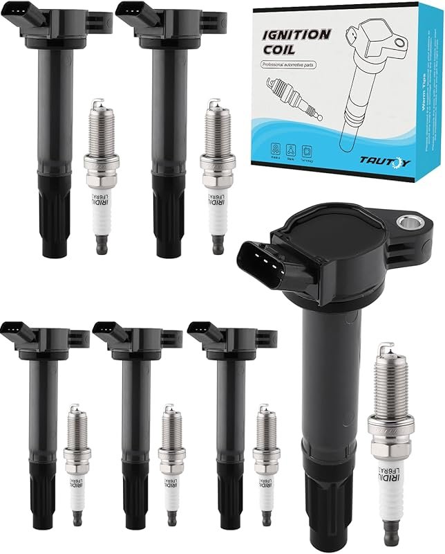 TAUTOY UF487 Ignition Coils and Spark Plugs Set for Lexus ES GS IS LS 