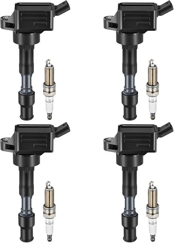 BDFHYK UF816 Ignition Coils and ILZKR8C8G Iridium Spark Plugs Set for