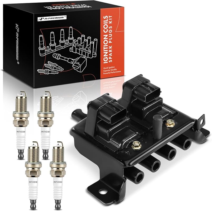 A-Premium Ignition Coil Pack with 4 Iridium Spark Plugs for Mazda Miat