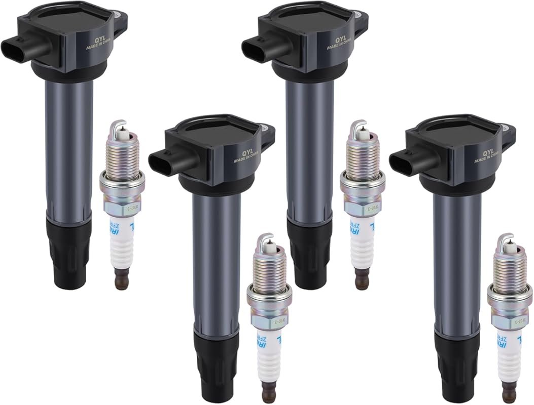 Set of 4 UF557 Ignition Coils and Iridium Spark Plugs for Chrysler 200