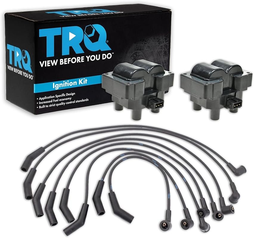 TRQ 3-Piece Ignition Coil and Spark Plug Kit for 1999-2004 Land Rover 