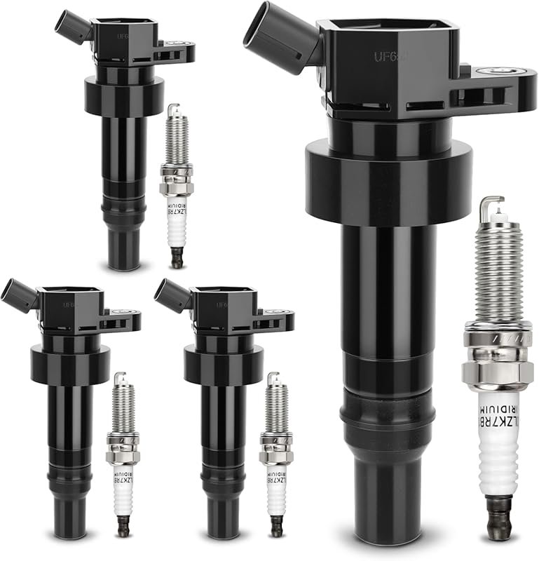 UF652 Ignition Coil and 93815 Double Iridium Spark Plug Replacement fo