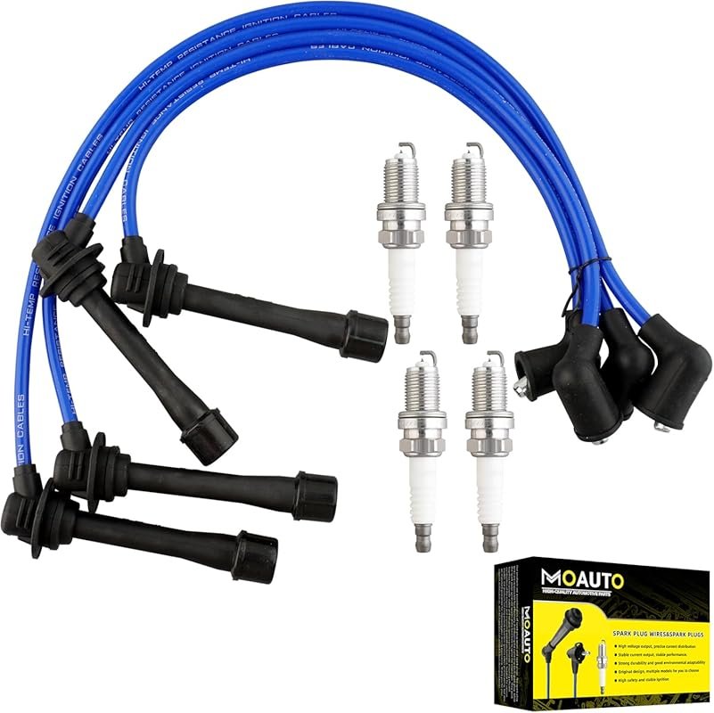 Iridium Spark Plugs Set of 4 with Wire Set for Mini Cooper S 1.6L Engi
