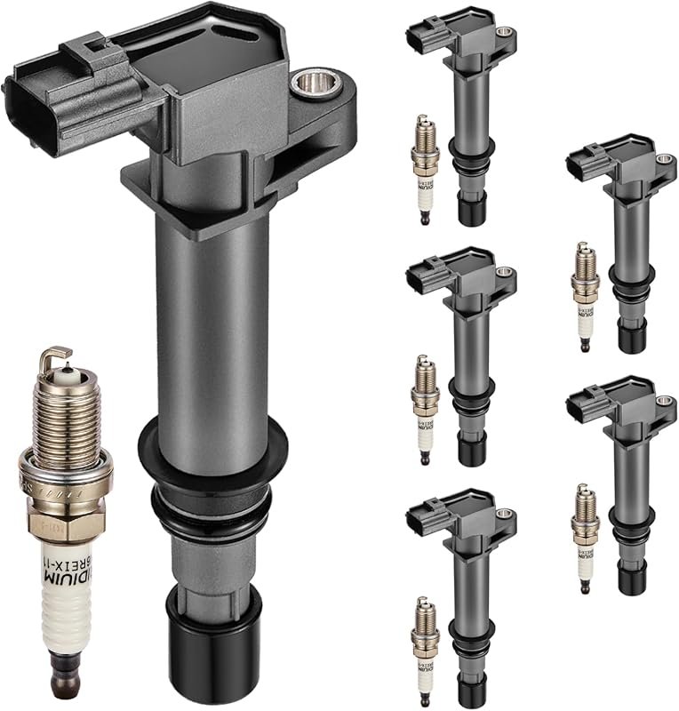 UF270 Set of 6 Ignition Coils and 4504 Spark Plugs for Dodge Ram Jeep
