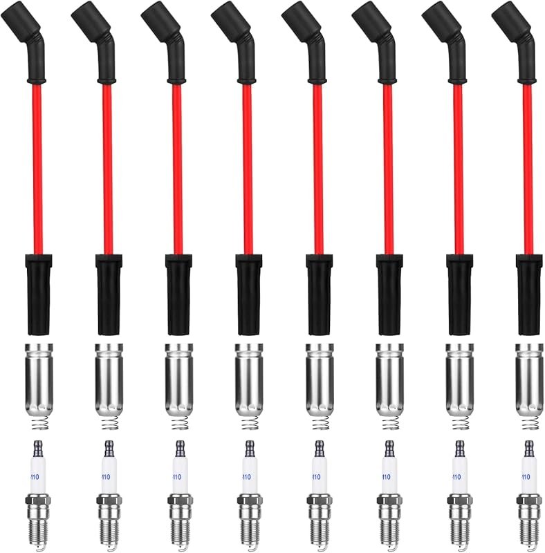 8 Spark Plug Wires Set and 41-110 Iridium Plugs for 2000-2013 Chevy Si