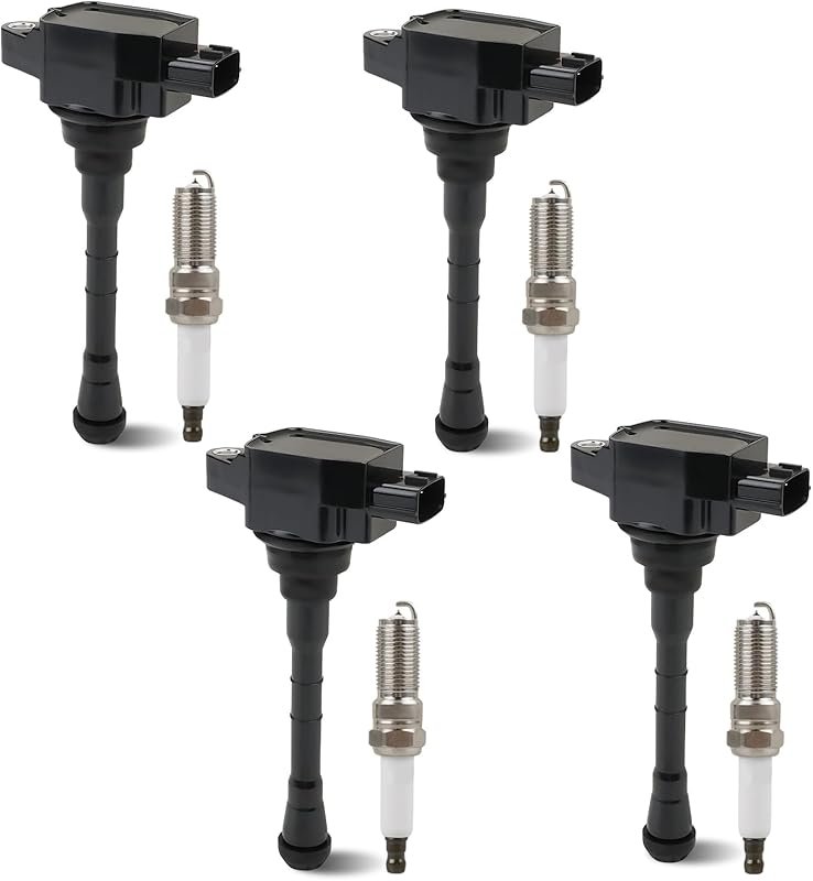 JDMON 4-Piece Ignition Coil Pack and Spark Plugs for Nissan Altima 201