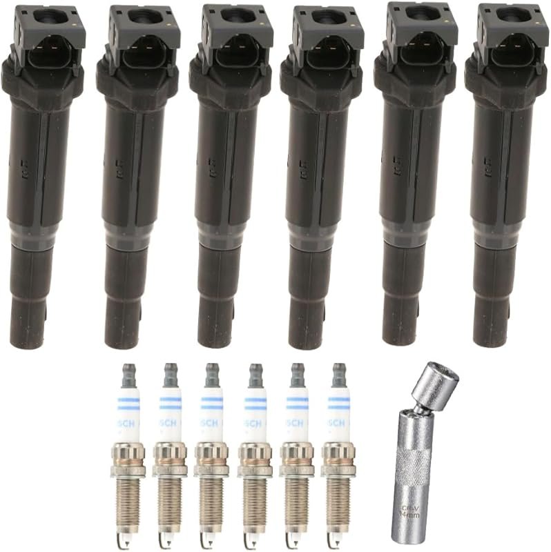 Complete 6-Pack ELDOR Ignition Coils with BOSCH Spark Plugs and Socket