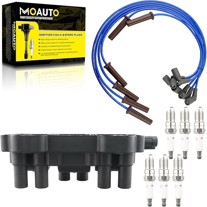 Complete Kit: UF434 Ignition Coil 19432144 6 Iridium Spark Plugs Wire 