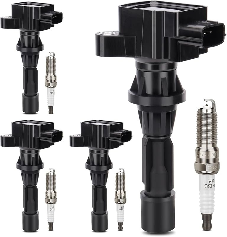 UF540 Ignition Coil & 3811 Double Iridium Spark Plugs for 2006-2013 Ma
