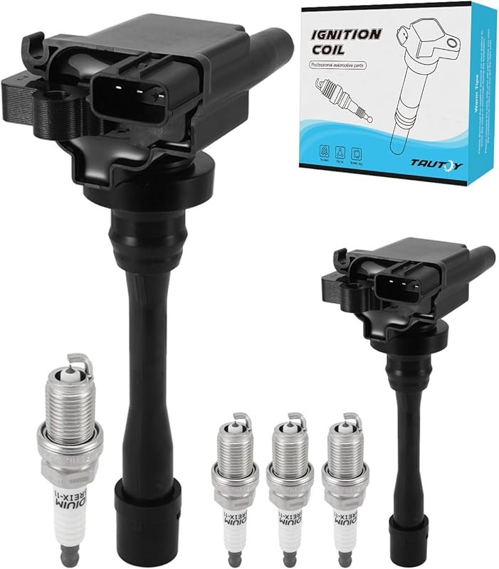 TAUTOY 2 UF141 UF295 Ignition Coils and 4 Iridium Spark Plugs for Mits