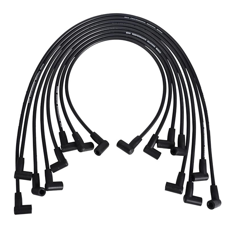 RLP 8.0mm Black Silicone Spark Plug Wires Set for Chevy GMC Small Bloc