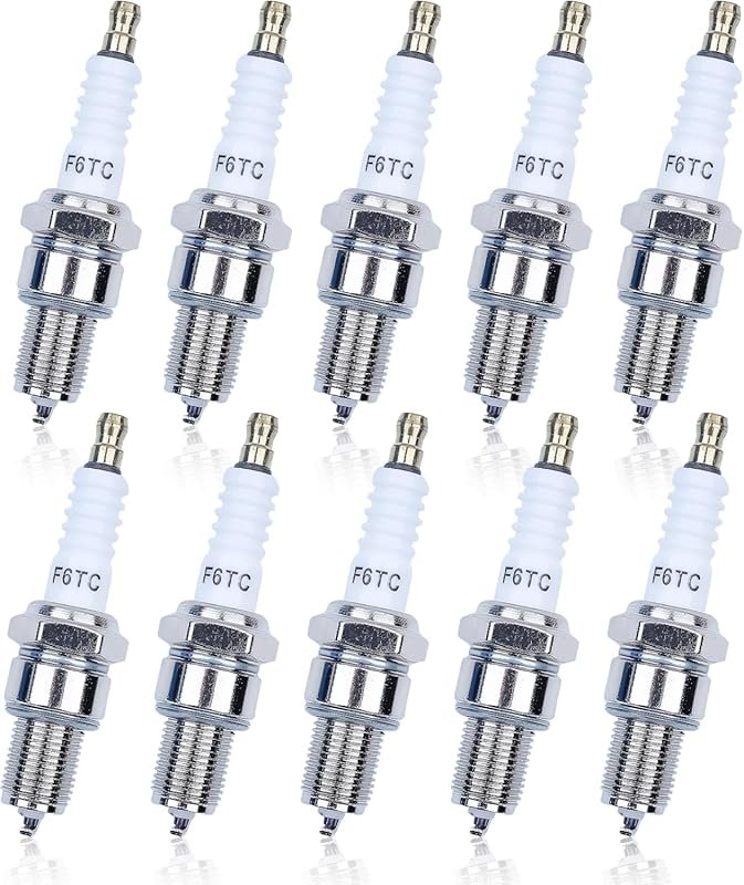 10-Pack F6TC Spark Plugs for Honda GX GCV Series Lawn Mower Engines, R