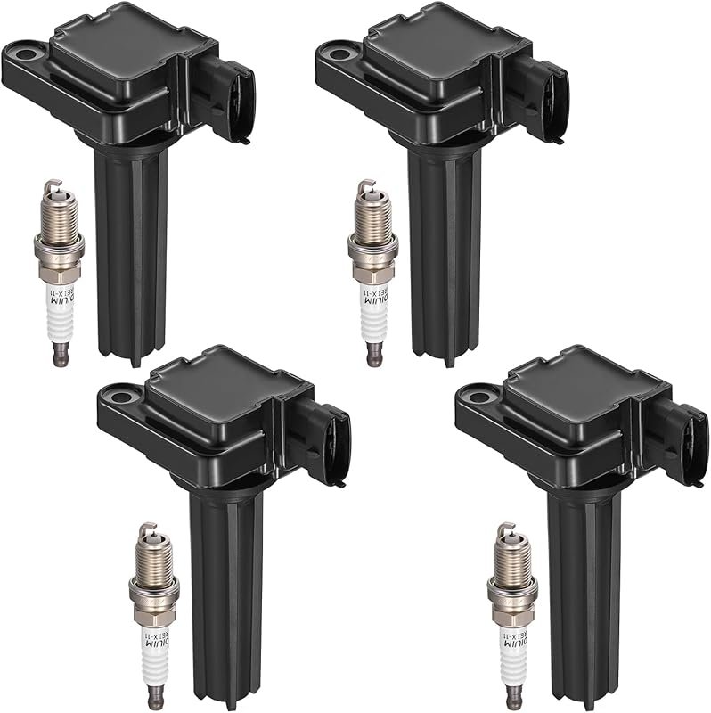 4-Pack UF526 Ignition Coils & 7092 Spark Plugs for Saab 9-3 2.0L 2005-