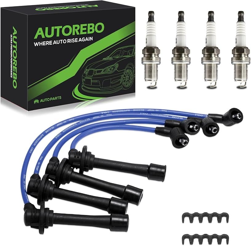 4PCS Ignition Spark Plug Wires and Iridium Plugs Set for Mazda Miata 1