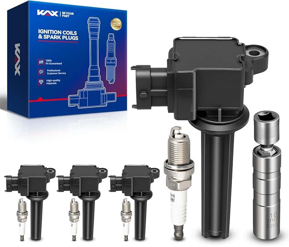 KAX OEM UF526 Ignition Coil & Iridium Spark Plug Set for Saab 9-3 2.0T