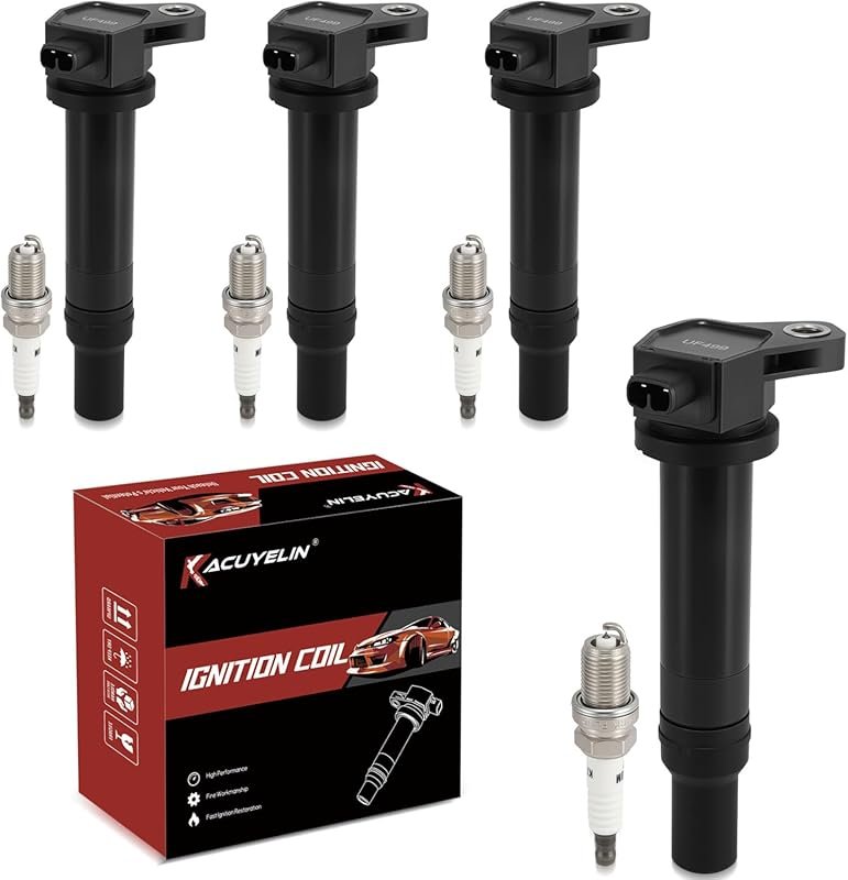 UF499 Ignition Coil Pack with Iridium Spark Plugs Set of 4 for Dodge K