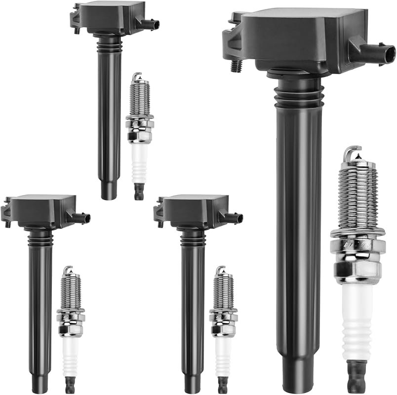 Complete Ignition Coil Pack and Iridium Spark Plugs Kit of 4 for Jeep 