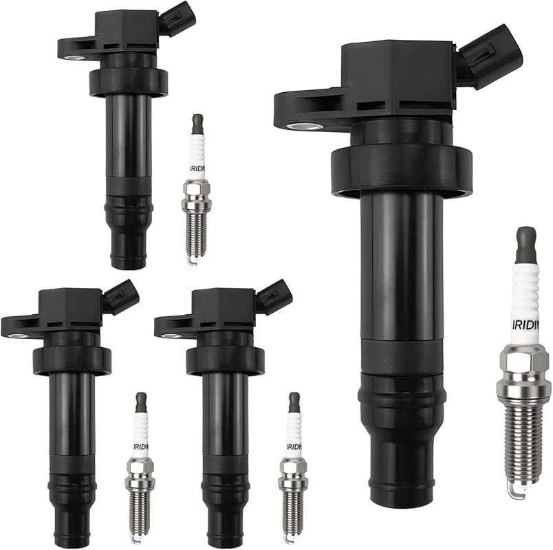 UF652 Ignition Coils and 93815 Spark Plugs Set of 4 for Hyundai Accent