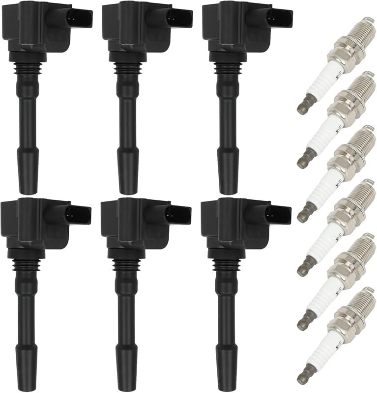 OCPTY 6 Ignition Coils UF760 and 6 Iridium Spark Plugs for 2015-2018 P