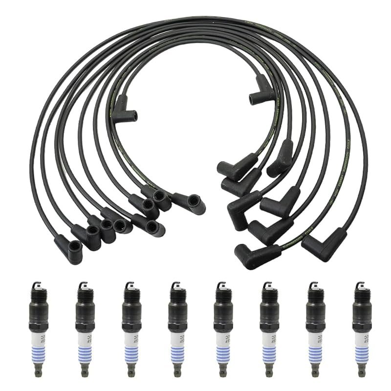 8 Iridium Spark Plugs and 9 Wires Kit for GM SBC BBC V8 Engines 262-45
