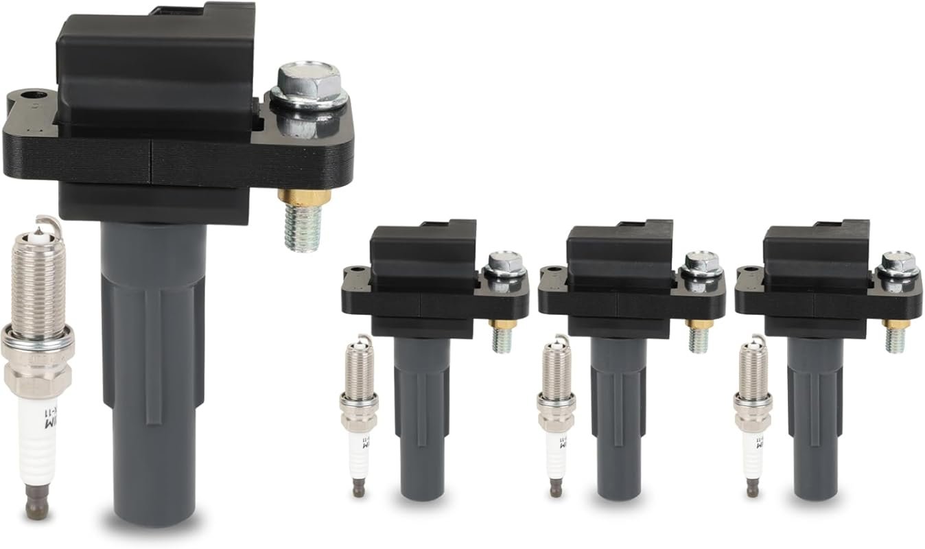 4-Pack Ignition Coil Packs & Spark Plugs Kit for Subaru H4 2.5L Models