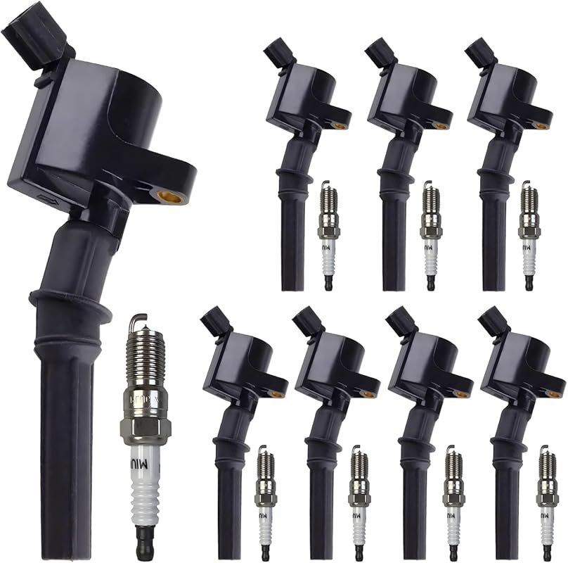 Set of 8 DG508 Ignition Coils and SP479 Iridium Spark Plugs for Ford F
