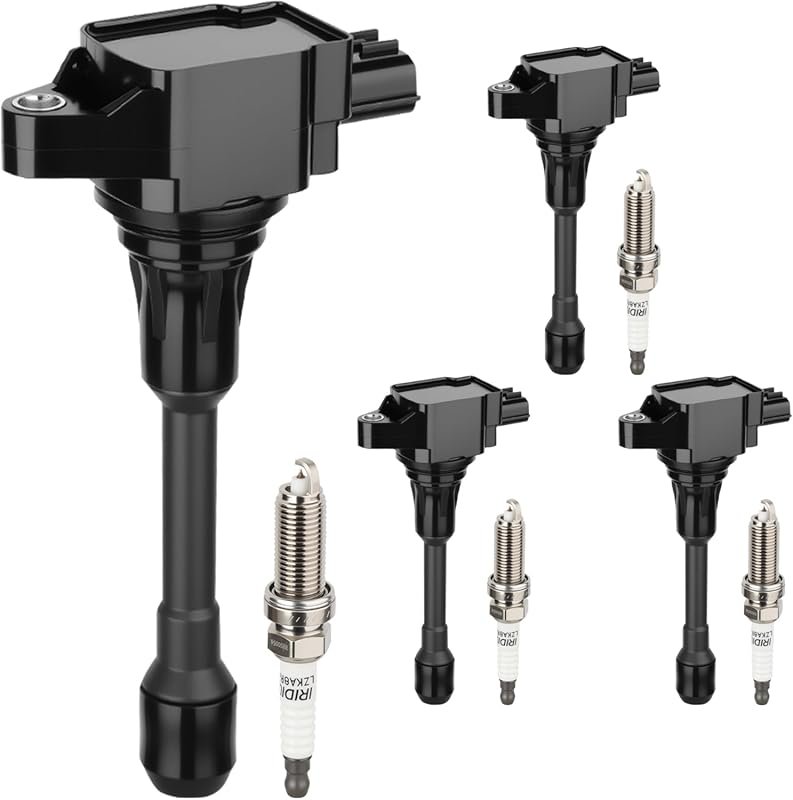 UF549 Ignition Coil Pack with Iridium Spark Plugs Set of 4 for Nissan 