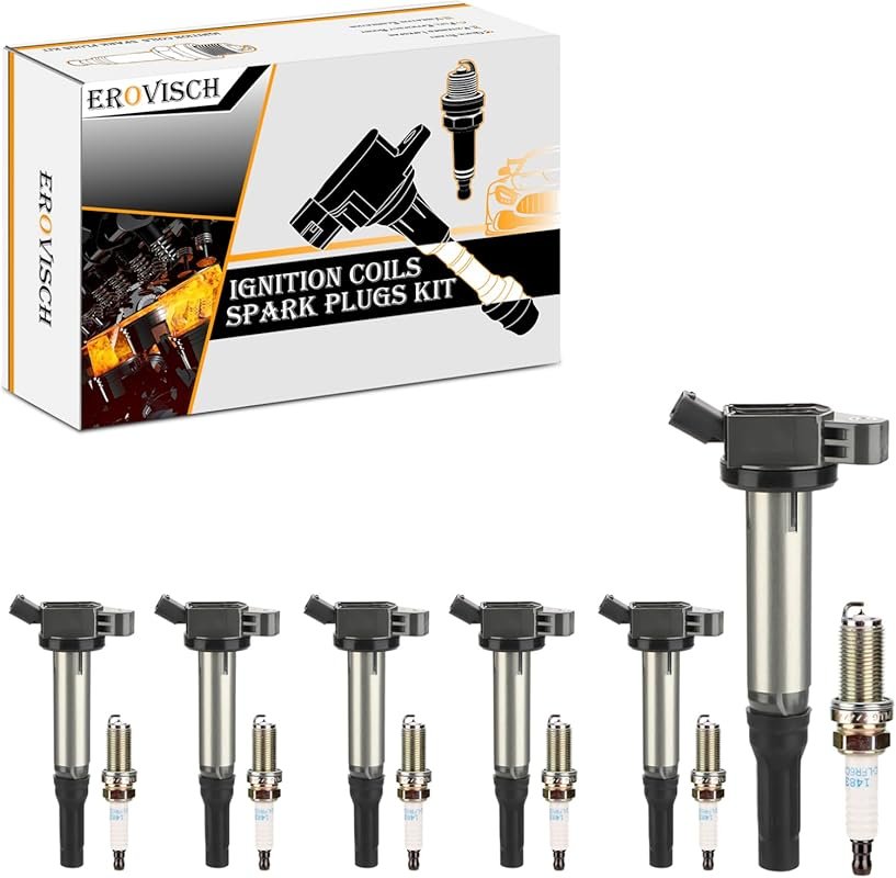 6-Pack UF487 Ignition Coils & Spark Plugs for Lexus RX350 Toyota Camry
