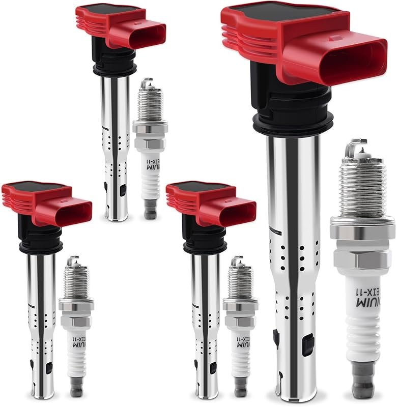 Premium 4-Pack Ignition Coils and Iridium Spark Plugs for 2005-2018 2.