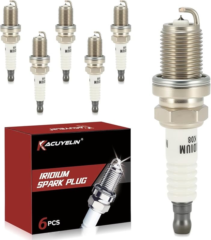Set of 6 BKR5EIX-11 Iridium Spark Plugs Compatible with Hyundai Santa 