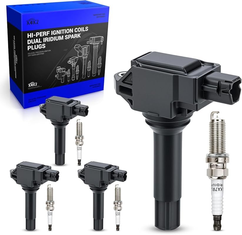 UF774 Ignition Coil & 93501 Double Iridium Spark Plugs Set for Subaru 