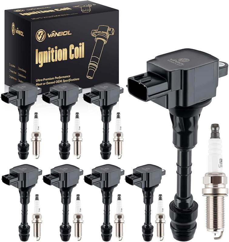 8-Pack UF510 Ignition Coils and Iridium Spark Plugs for Nissan Titan A