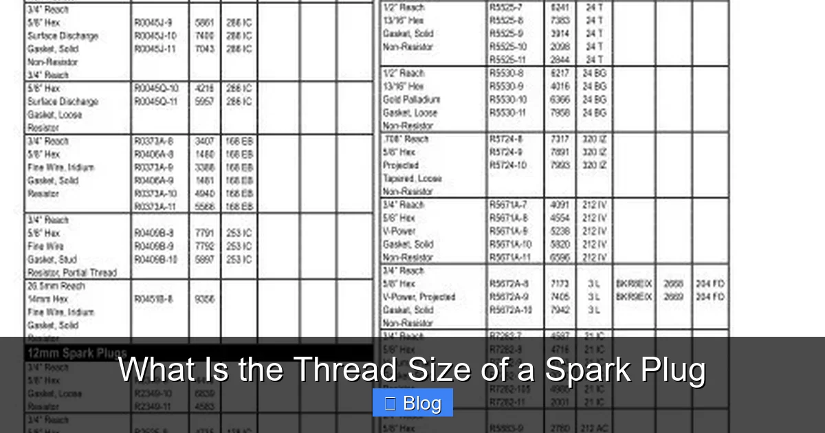 What Is the Thread Size of a Spark Plug