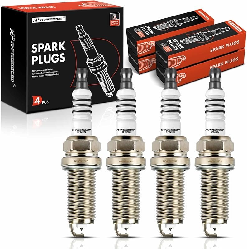 A-Premium Iridium Platinum Spark Plugs 4-Piece Set Compatible with For