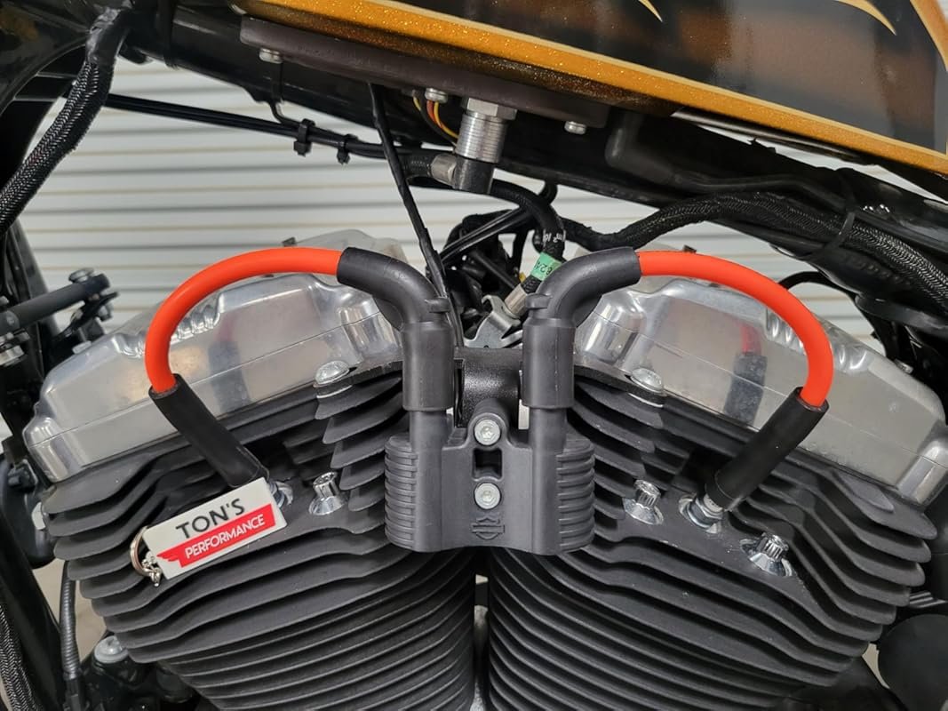 Ton's Performance Orange 10mm Spark Plug Wires for Harley Davidson Spo