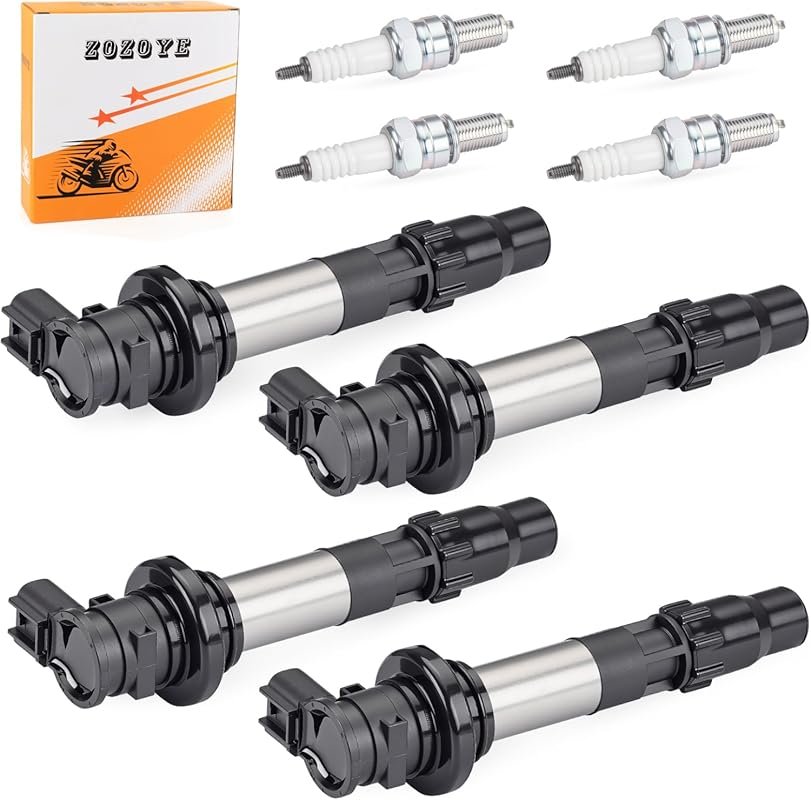 4‑Piece Ignition Coil and Iridium Spark Plug Set for Suzuki GSX‑R750 (