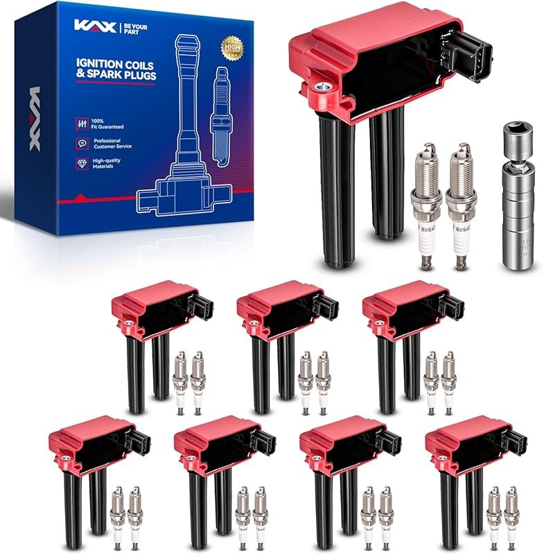 KAX 8 Ignition Coils + 16 Iridium Spark Plugs with Tool Kit for Hemi 5.7L 2009-2020