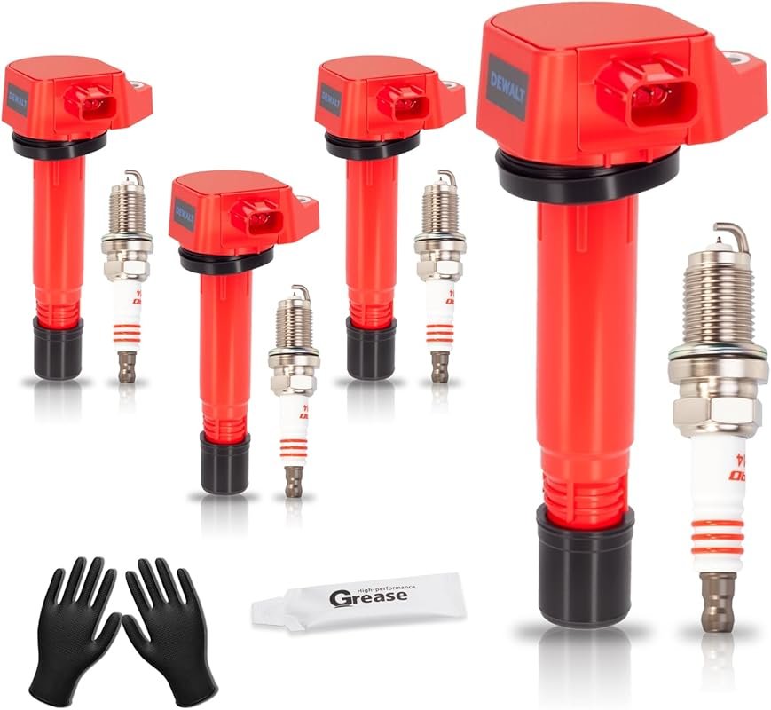 Upgraded Set of 4 Ignition Coil Packs & Iridium Spark Plugs for Honda 