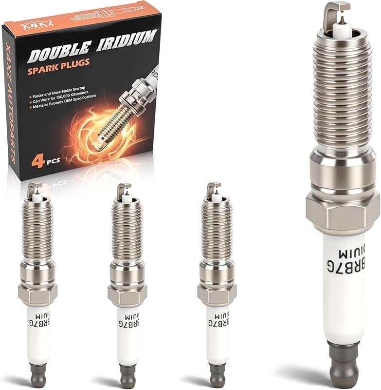 Double Iridium Spark Plugs 4-Piece Set Compatible with Chevy, GMC, and