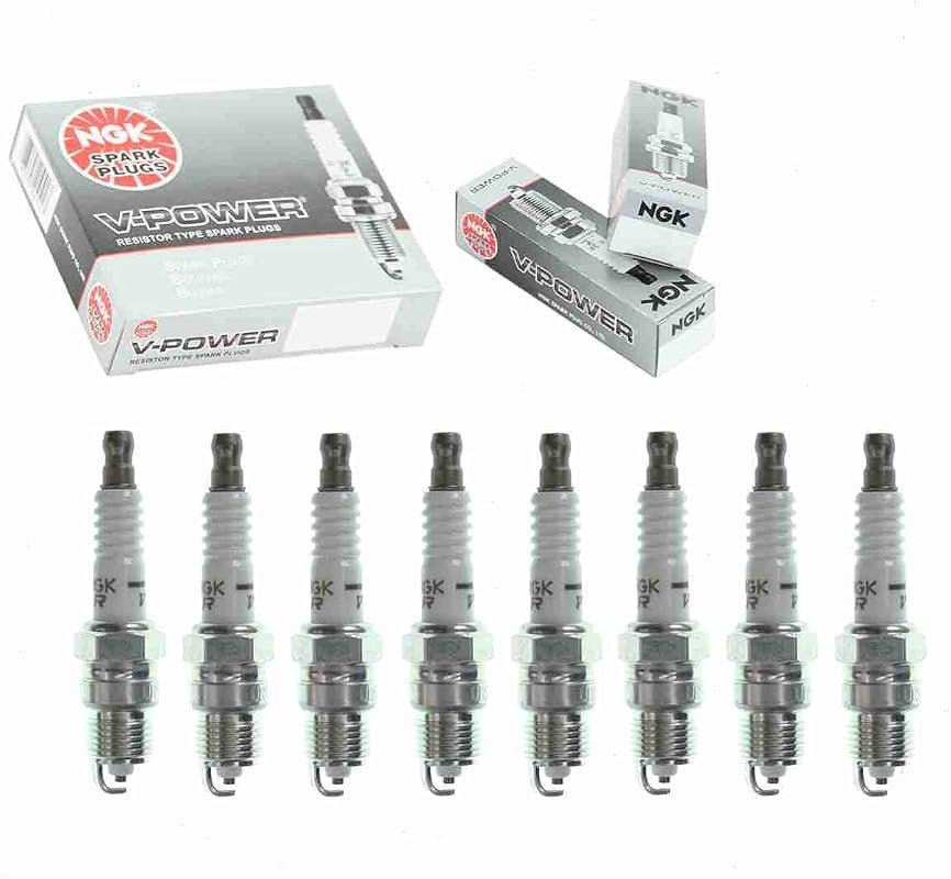 8 Piece NGK V-Power Spark Plug Set Compatible with Chevrolet C1500 5.0