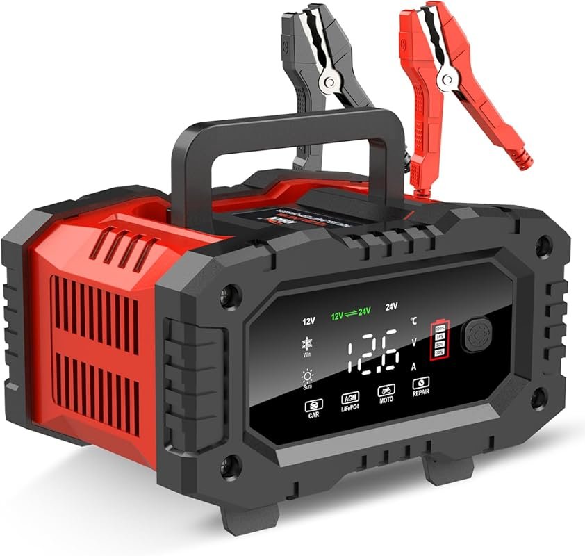 YONHAN 20A 12V/24V Smart Battery Charger, Fully Automatic Maintainer f