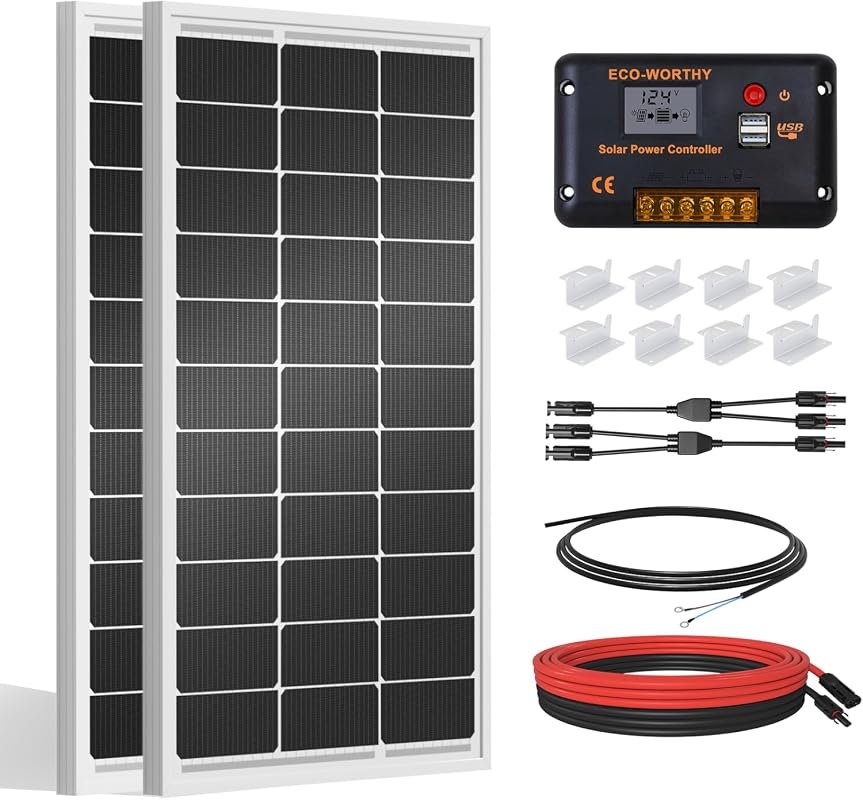 ECO-WORTHY 200W 12V/24V Solar Panel Kit with 30A PWM Controller for RV